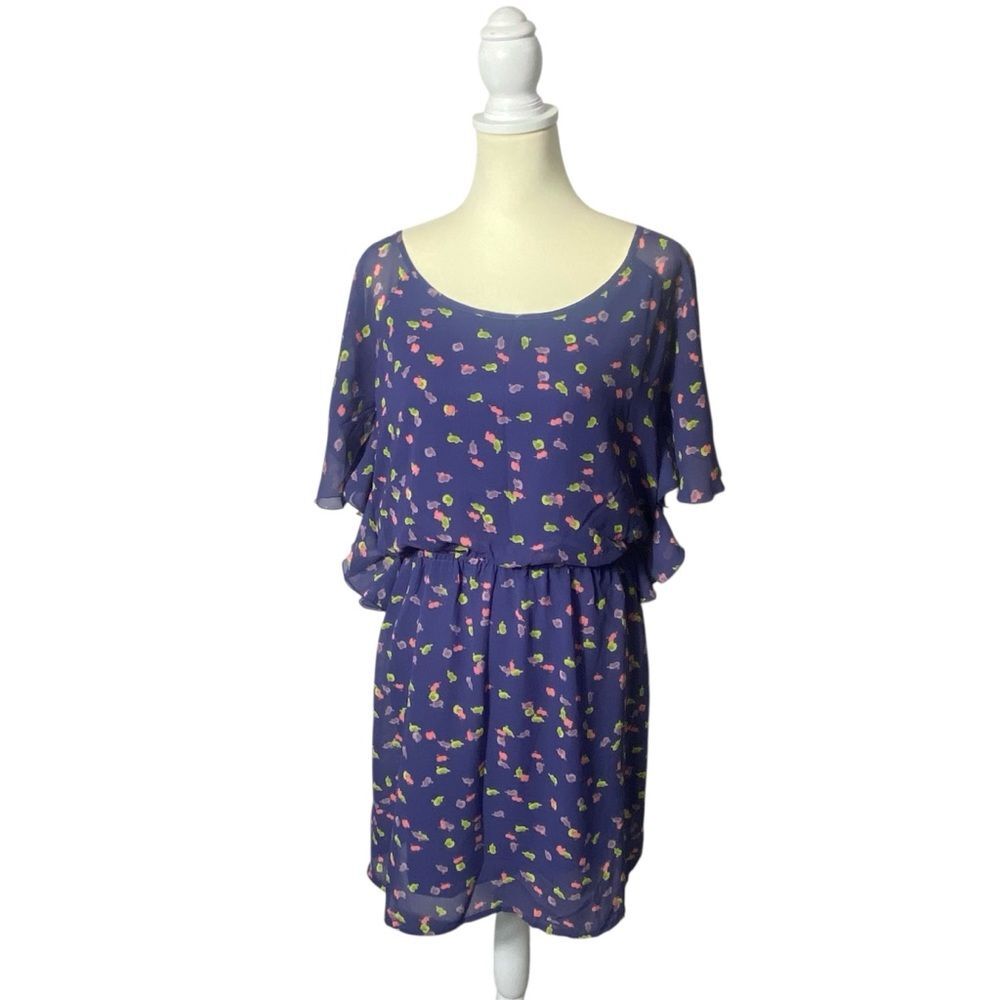 NWT Jessica Simpson Skipper Blue Confetti Fox Glove Dress Women's Size Medium